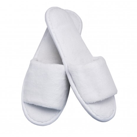white slippers open toe