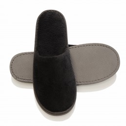 LUXURY BLACK CORAL CLOSED SLIPPERS
