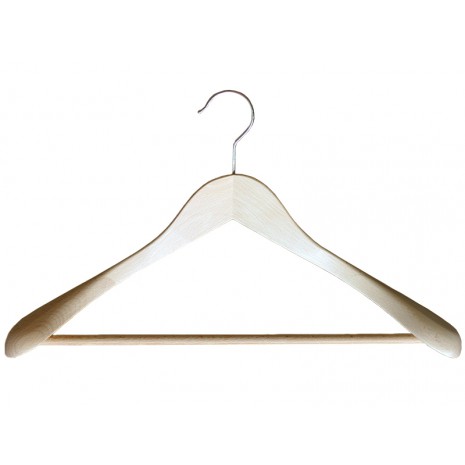 WOOD HANGER EXTRA WIDTH WITH HOOK & BAR