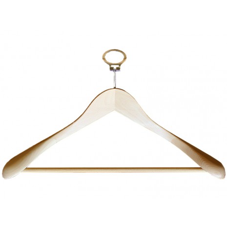 ANTI-THEFT BEECH WOOD HANGER EXTRA WIDTH AND RING