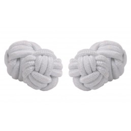 White cufflinks with double round knots